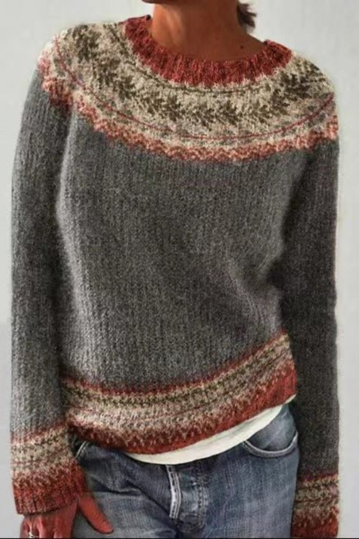 Clara | Women’s Classic Fair Isle Sweater | Earthy Tones