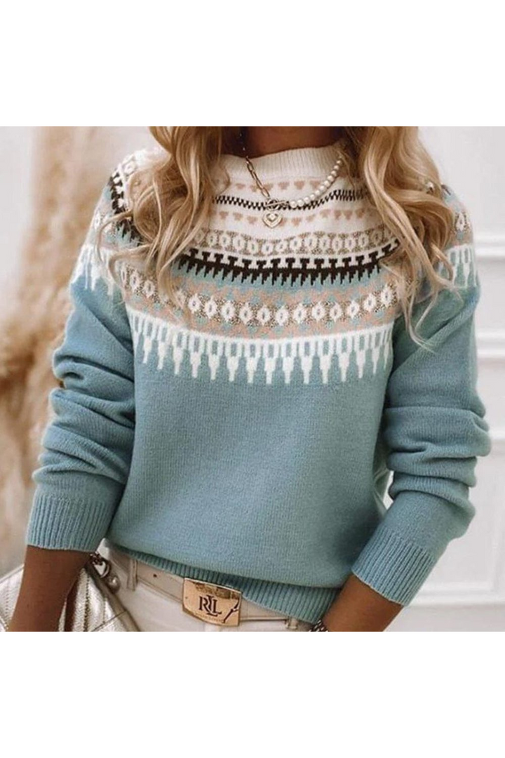 Elise | Women’s Fair Isle Knit Sweater | Pastel