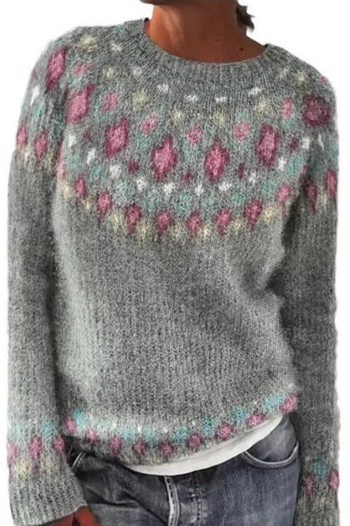 Clara | Women’s Classic Fair Isle Sweater | Earthy Tones