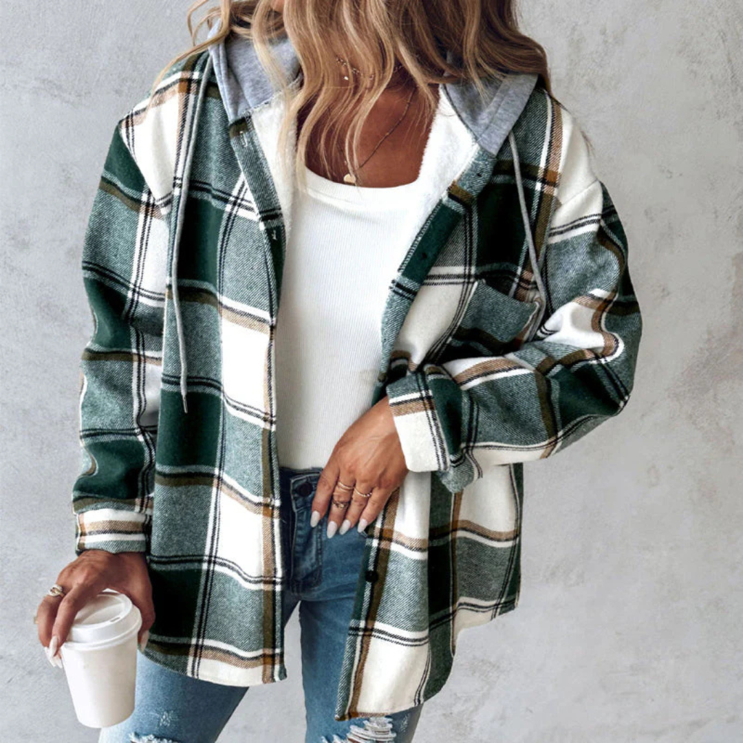 Eden | Women’s Hooded Jacket | Checked Stylish