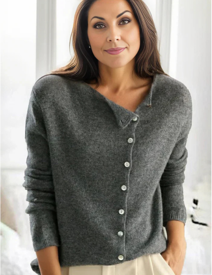 Coralie | Women’s Classic Sweater | Buttoned Style