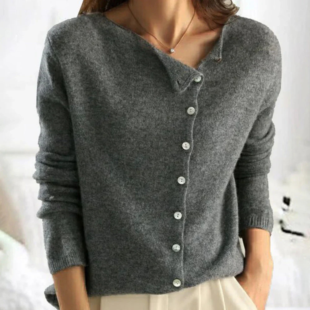 Coralie | Women’s Classic Sweater | Buttoned Style