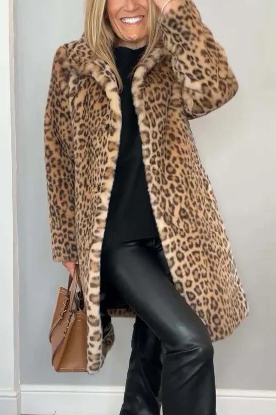 Frederica | Women’s Winter Coat | Classic Leopard Print