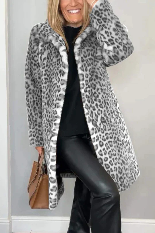 Frederica | Women’s Winter Coat | Classic Leopard Print